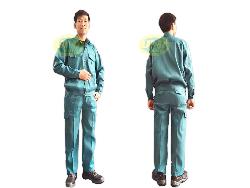 Quần áo bảo hộ túi hộp vải Nam Định mầu cam, xanh lilama Qa006