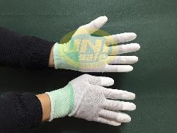 Găng tay tĩnh điện phủ ngón cao su Mầu sắc: ghi xám pha trắng. GV007