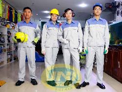 Quần áo bảo hộ vải kaki LDHQ pha mầu Qa018
